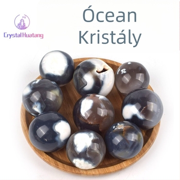 Achat kristály gömb, természetes nyers kő, polírozott, otthoni dekoráció