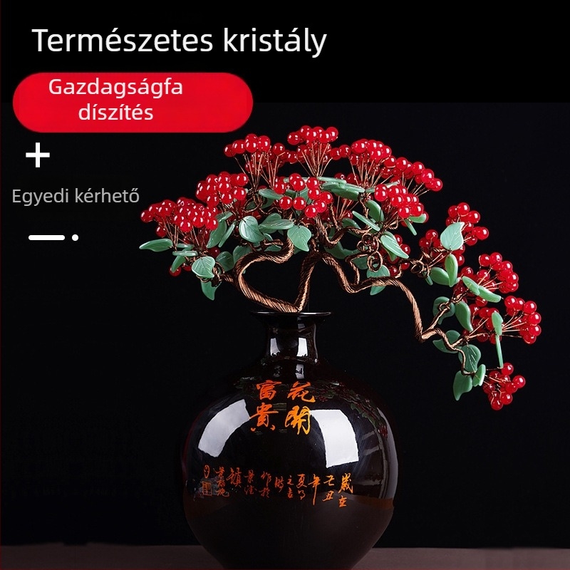 Kézzel szőtt szerencsefa agatból, márka Jiuyao, stílus: Új kínai stílus, otthoni dekoráció