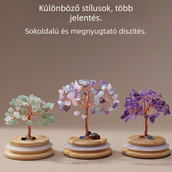 Természetes ametiszt kristályfa dísz íróasztalra – irodai dekoráció és házavató ajándék