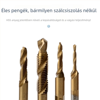 Ke-Zhi De: Kombinált fúró- és menetfúró eszköz hatszögletű tengellyel, M3–M10, 0,5 kg