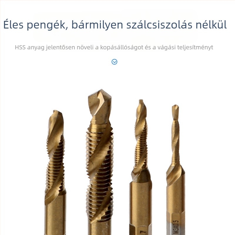 Ke-Zhi De: Kombinált fúró- és menetfúró eszköz hatszögletű tengellyel, M3–M10, 0,5 kg