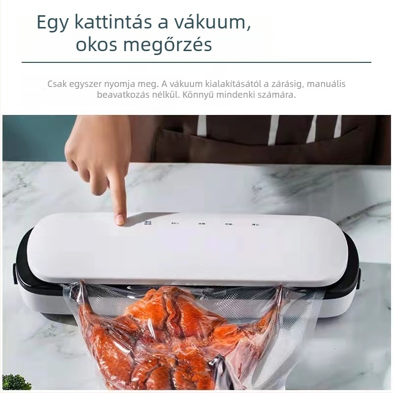 Hordozható háztartási vákuumcsomagoló készülék, vákuumextrakció, 150W, 110-220V, kapacitás kevesebb mint 500 ml