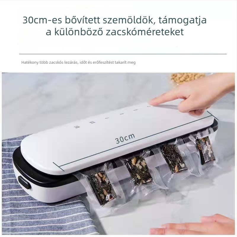 Hordozható háztartási vákuumcsomagoló készülék, vákuumextrakció, 150W, 110-220V, kapacitás kevesebb mint 500 ml