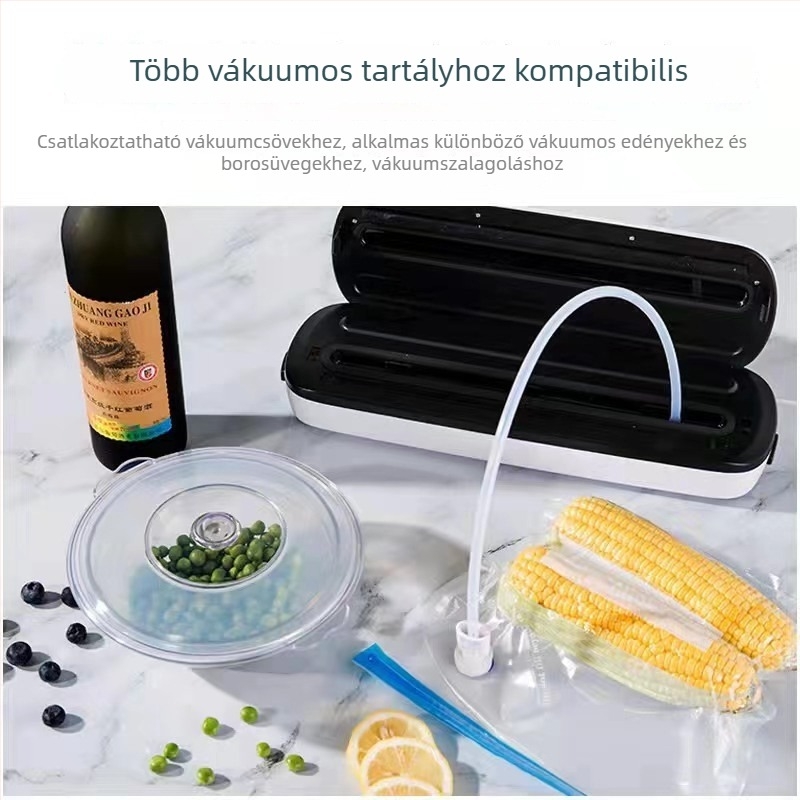 Hordozható háztartási vákuumcsomagoló készülék, vákuumextrakció, 150W, 110-220V, kapacitás kevesebb mint 500 ml