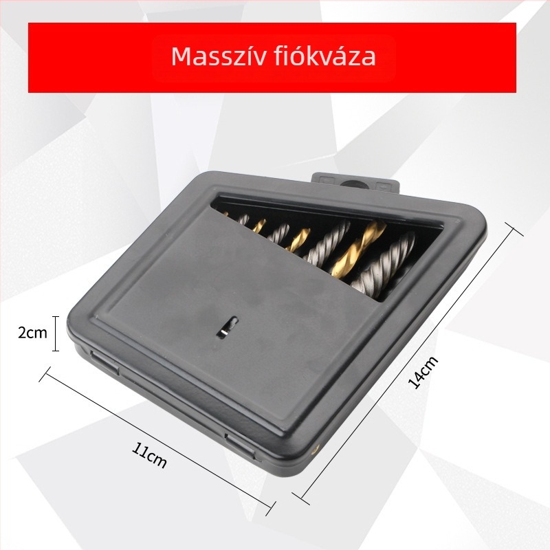 10 darabos csavarextractor-készlet fémdobozban, kombinált készlet csavarok eltávolítására és fúrófejek kivonására