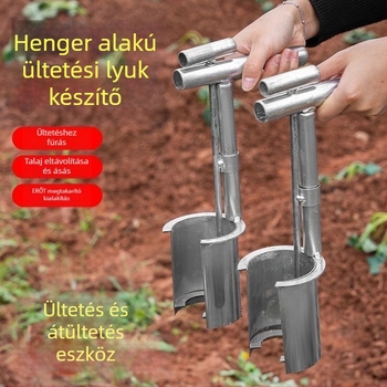 Palánta-ültető kontúrformázó eszközzel uborka és kukorica palántáinak ültetéséhez