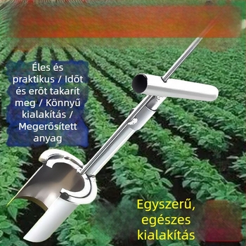 Palánta-ültető kontúrformázó eszközzel uborka és kukorica palántáinak ültetéséhez