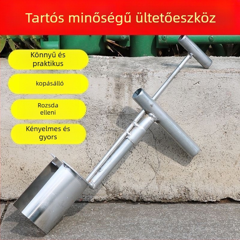 Palánta-ültető kontúrformázó eszközzel uborka és kukorica palántáinak ültetéséhez