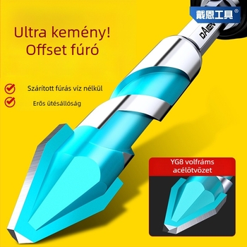Dane Tools excentrikus fúrófej ferde fejjel extrém kemény csempék, beton és üveg fúrására — kézi fúróval kompatibilis