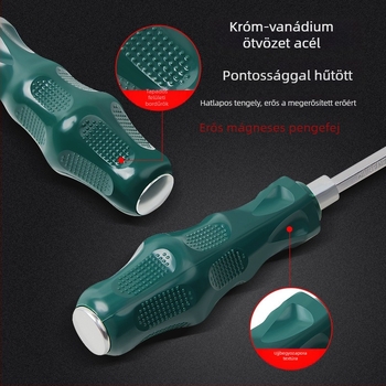 Mágneses és izolált csavarhúzó készlet Cr-Mo acélból, 0,2 kg, tartalmaz Phillips, lapos és Torx fejűek
