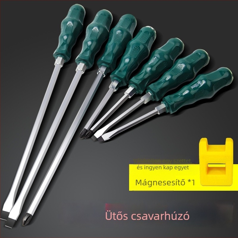Mágneses és izolált csavarhúzó készlet Cr-Mo acélból, 0,2 kg, tartalmaz Phillips, lapos és Torx fejűek