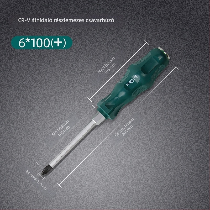 Mágneses és izolált csavarhúzó készlet Cr-Mo acélból, 0,2 kg, tartalmaz Phillips, lapos és Torx fejűek