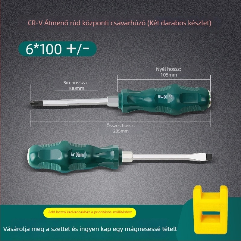 Mágneses és izolált csavarhúzó készlet Cr-Mo acélból, 0,2 kg, tartalmaz Phillips, lapos és Torx fejűek