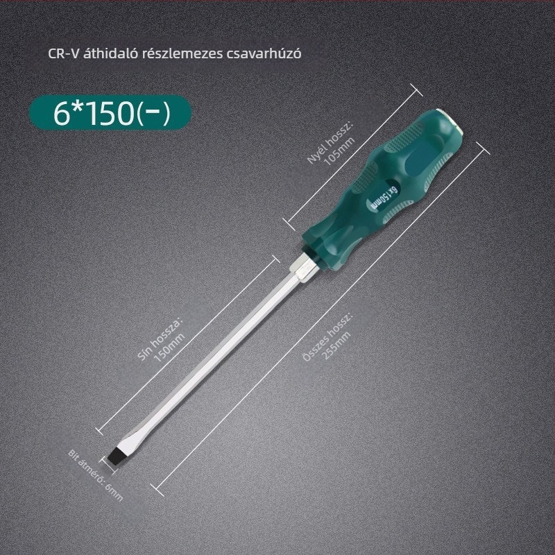 Mágneses és izolált csavarhúzó készlet Cr-Mo acélból, 0,2 kg, tartalmaz Phillips, lapos és Torx fejűek