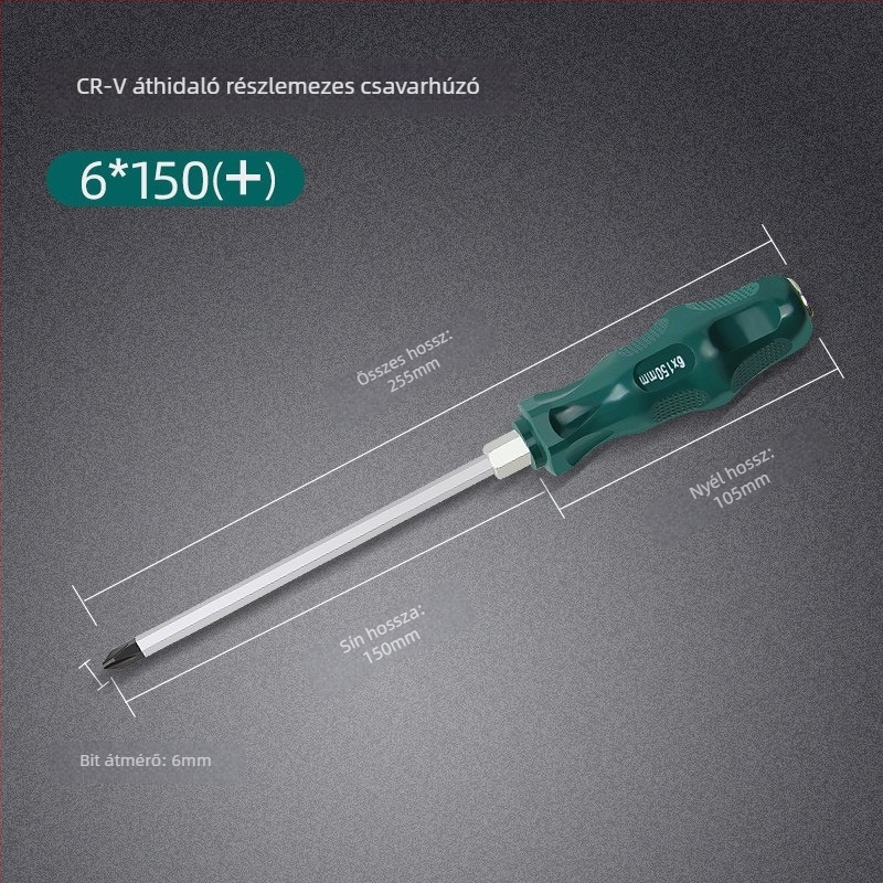 Mágneses és izolált csavarhúzó készlet Cr-Mo acélból, 0,2 kg, tartalmaz Phillips, lapos és Torx fejűek