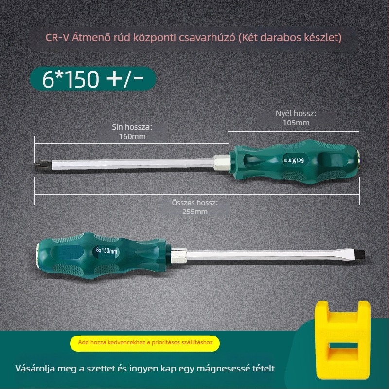 Mágneses és izolált csavarhúzó készlet Cr-Mo acélból, 0,2 kg, tartalmaz Phillips, lapos és Torx fejűek