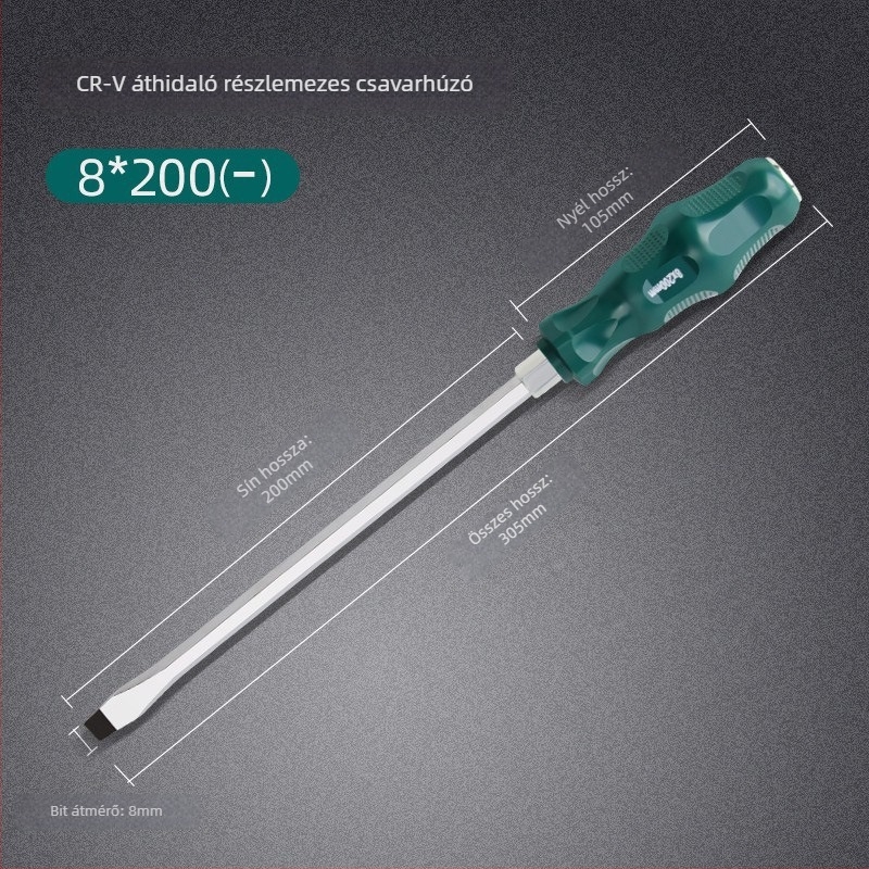 Mágneses és izolált csavarhúzó készlet Cr-Mo acélból, 0,2 kg, tartalmaz Phillips, lapos és Torx fejűek
