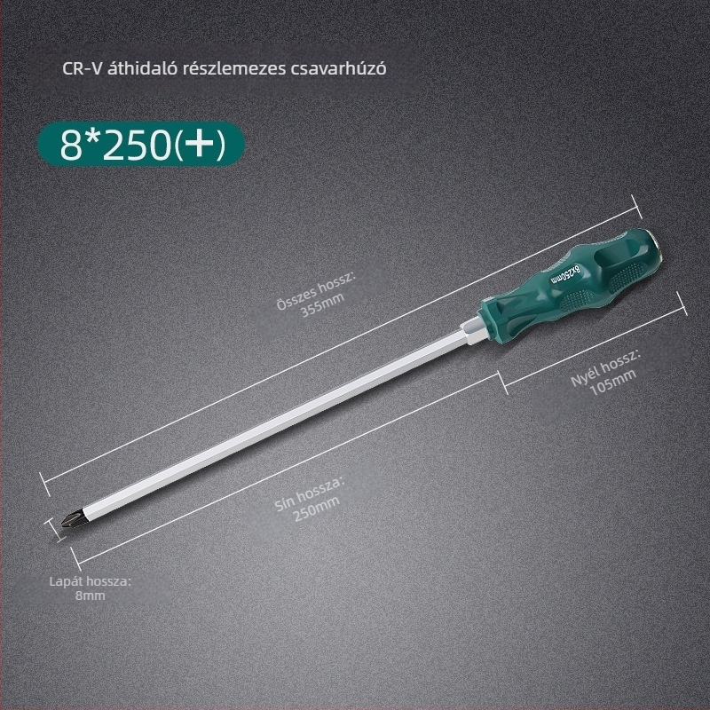 Mágneses és izolált csavarhúzó készlet Cr-Mo acélból, 0,2 kg, tartalmaz Phillips, lapos és Torx fejűek
