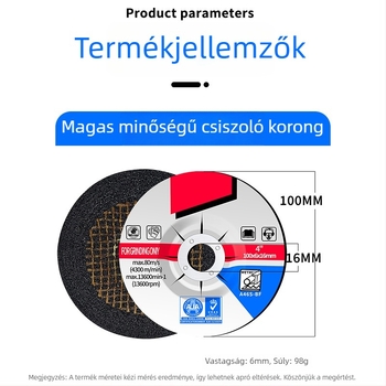 Sarokcsiszoló vágókorong, ultra vékony, gyanta kötésű, 3000 RPM, fémhez és rozsdamentes acélhoz, gyémántos