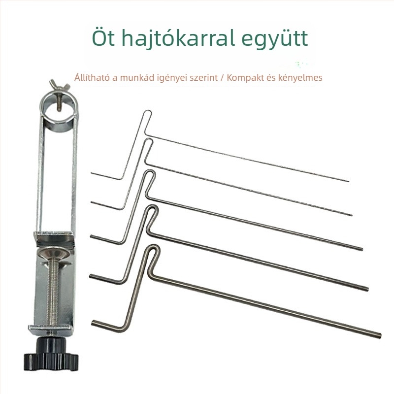 Kézi tekercselő rúd 5-tengelyes tekercseléshez, fém orsóra – DIY ékszer sodrási eszköz