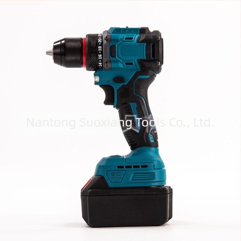 21V vezeték nélküli brushless fúró-csavarbehajtó pisztoly markolattal, multifunkcionális, két sebesség, lítiumakkumulátor
