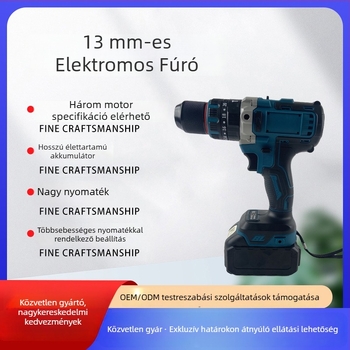 Kefe nélküli 13 mm-es vezeték nélküli ütőfúró és sokoldalú elektromos csavarozó