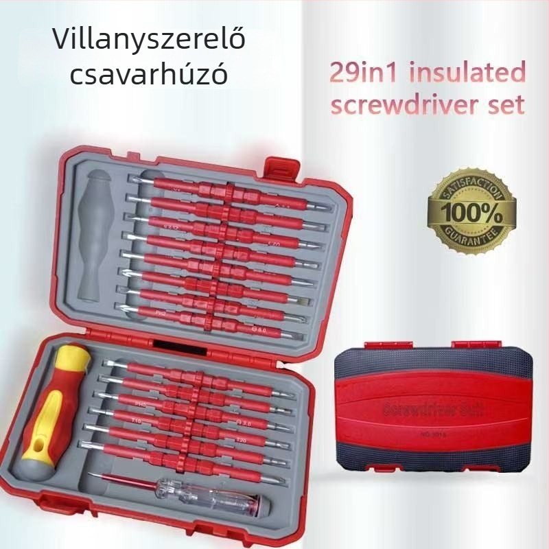 29-in-1 Izolált mágneses kereszfejű csavarhúzó készlet, CR-V acél