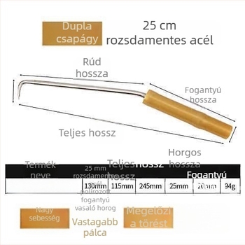 Rozsdamentes acélból készült armatúra-kampó, menetes kampó, dupla csapágy, építkezésekhez