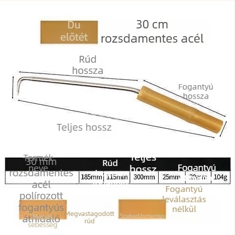 Kétcsapágyas armatúra-akasztó horog, menetes horog, rozsdamentes acél, 3M sorozat – építkezési helyszíni eszköz