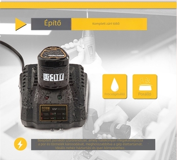 Xiaoqiang akkumulátoros 12V fúró (kézben tartható, előre/hátra, 12V)