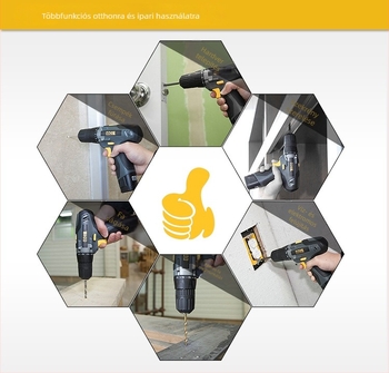 Xiaoqiang akkumulátoros 12V fúró (kézben tartható, előre/hátra, 12V)