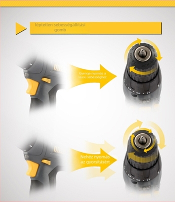 Xiaoqiang akkumulátoros 12V fúró (kézben tartható, előre/hátra, 12V)