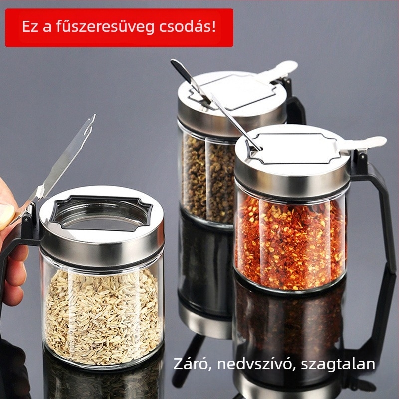 Fűszerek készlet – hőálló boroszilikát üveg, adagoló üvegek folyékony fűszerekhez, elegáns konyhai tárolás, első osztályú minőség