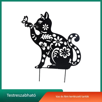 Kerti fém dekoráció – állat sziluett (macska és kutya), modern minimalist stílus, anyag: fém, alkalmas kertre és térre