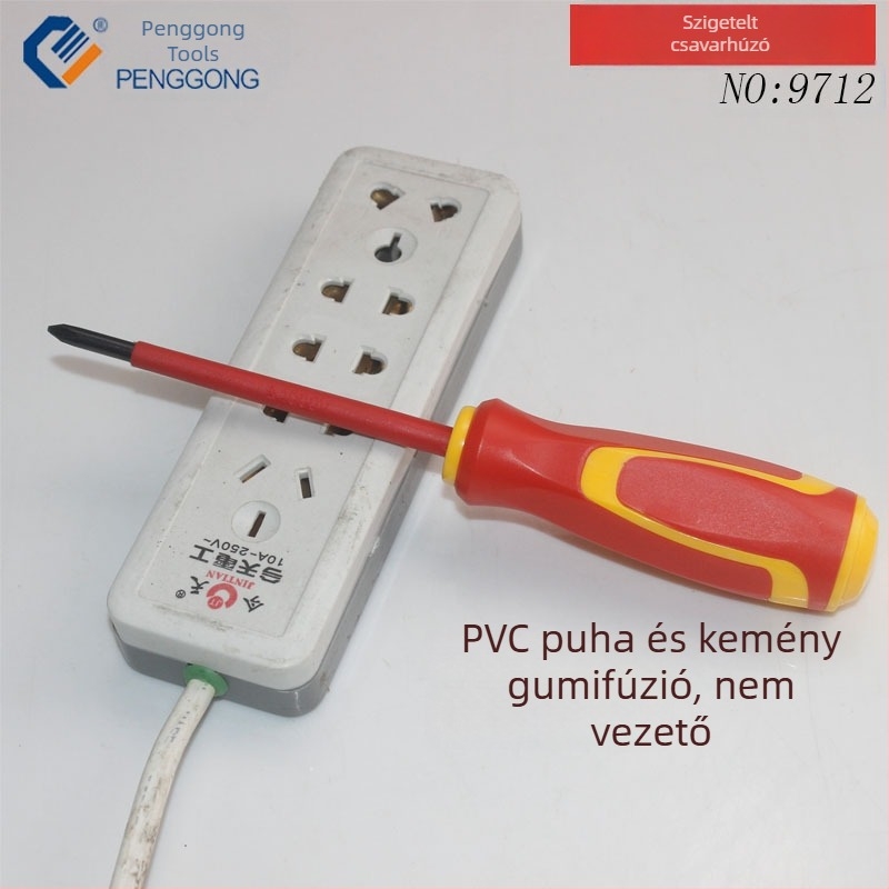 Penggong Szigetelt csavarhúzó-készlet, 7 darab, lapos- és Phillips fejű, 45# acél, modell 9712
