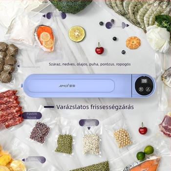 Háztartási vákuumzáró gép – második generáció, száraz és nedves zárás, automatikus, érintéses vezérlés, 110W, 220V