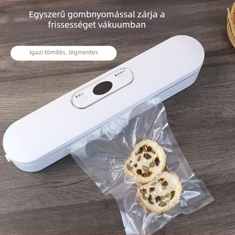 Háztartási vákuumzáró gép – automata működés, 120W, 110/220V, modell Sj-618, ABS ház, kapacitás 500 ml alatt