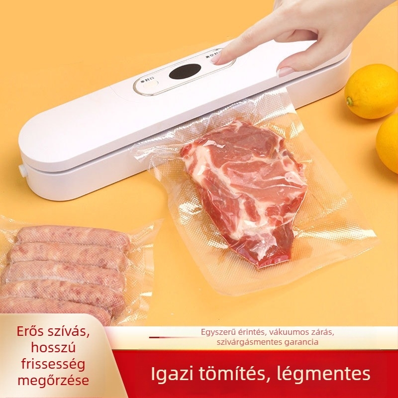 Háztartási vákuumzáró gép – automata működés, 120W, 110/220V, modell Sj-618, ABS ház, kapacitás 500 ml alatt