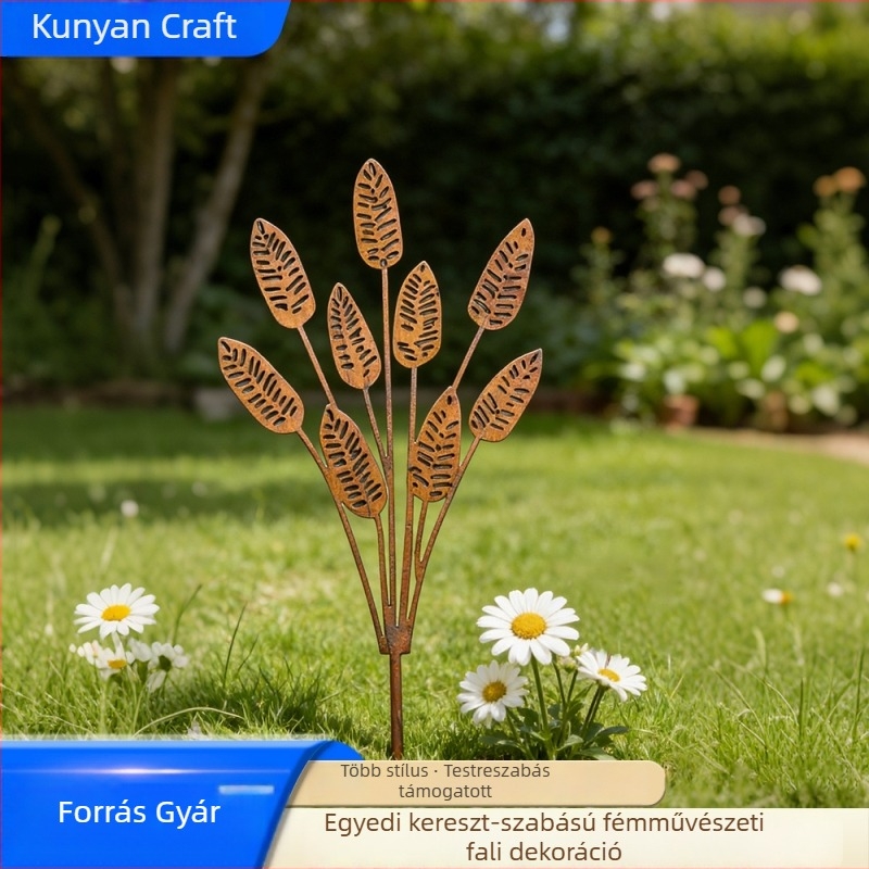 Vasból készült talpszár dísz udvarra és kertbe – fém tájépítészet szobor, KY-B33, modern művészeti stílus