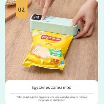 Mini vezeték nélküli vákuumzáró készülék, teljesen automata, otthoni használatra, kompakt és hordozható élelmiszer csomagolás és zárás