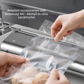 Intelligens kettős pumpás vákuumzáró gép háztartási és kereskedelmi használatra, kompakt, teljesen automatikus zárás.