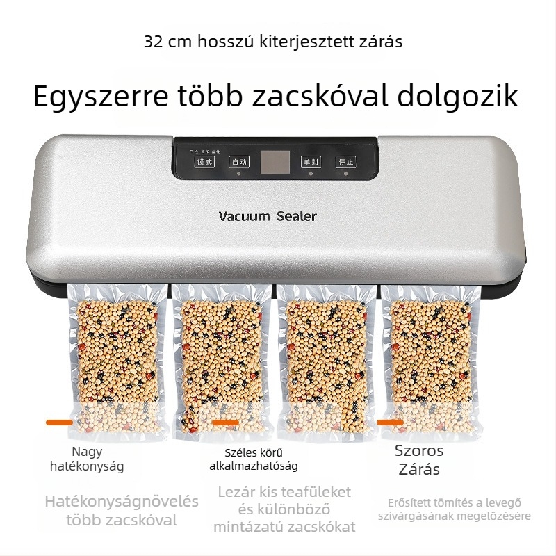 ZKFK-0018 Teljesen automata vákuumzáró készülék háztartási konyhához, 120W, 110-220V, kapacitás 500 ml alatt, súly 1 kg