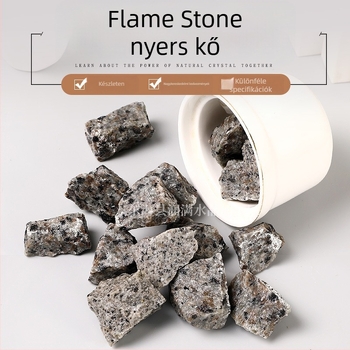 Flame Stone dísz - kristályos ásvány, Rolling Stone, modern minimál stílus, PP tasakos csomagolás