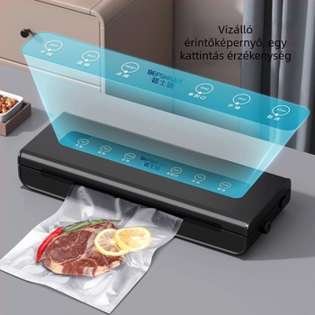 Automatikus élelmiszeres vákuumzáró készülék vákuum funkcióval, 1000W, 220V, 50Hz, műanyag ház, hálózatról működik