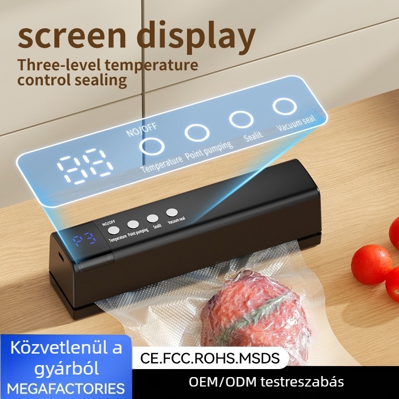 Vákuumzáró készülék, automata, USB-tápellátás, kapacitás 2000 ml, ABS burkolat, modell 858
