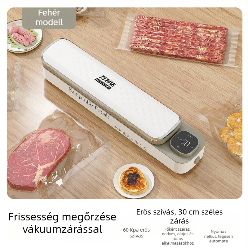 Vákuumzáró készülék elektronikus hőmérséklet-szabályozással – nedves és száraz csomagolás, 500–1000 ml kapacitás, ABS ház, modell DM-016