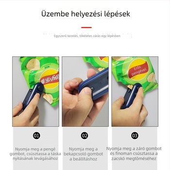 Mini USB záróklipsz otthoni használatra, hordozható nedvességálló műanyag zacskók zárója