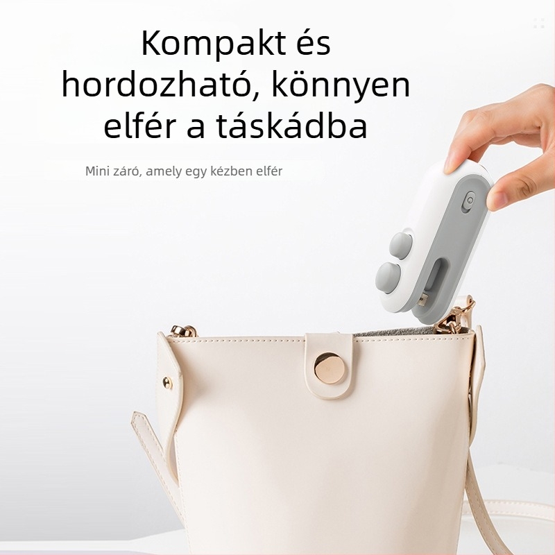 Mini USB záróklipsz otthoni használatra, hordozható nedvességálló műanyag zacskók zárója