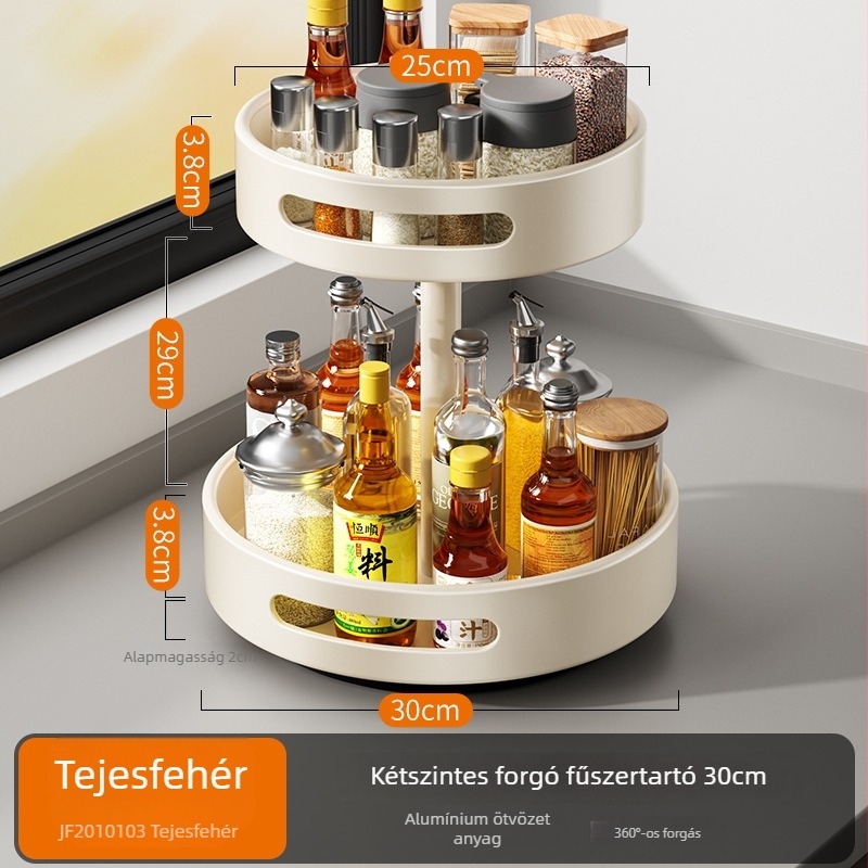 Cobbe/Cabei forgó fűszertartó a konyhapult mellé – Space alumínium, olaj, só, szósz és ecet tároló