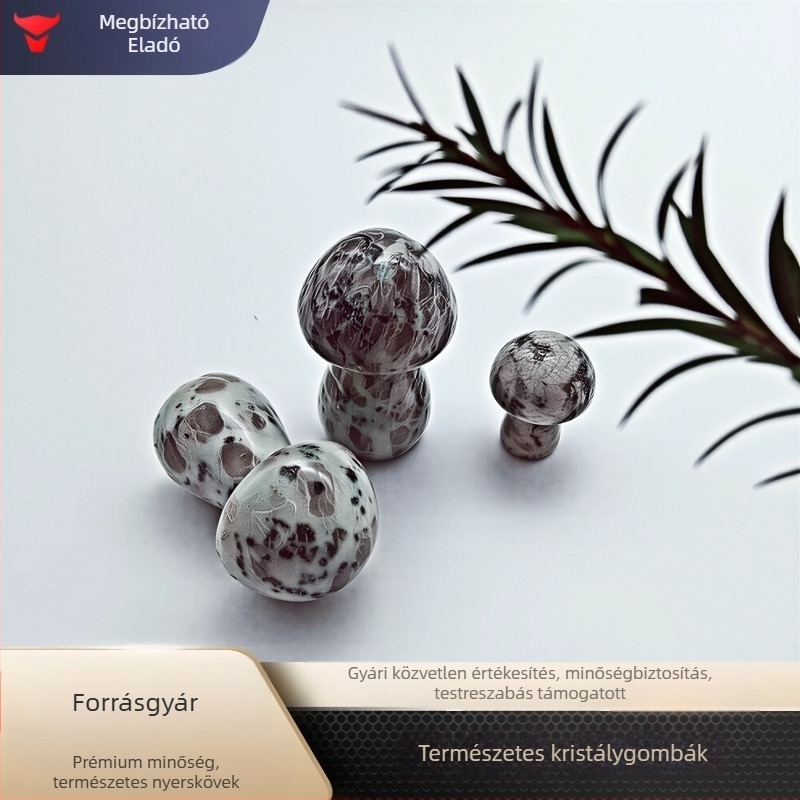 Kristálygomba mini tájkép dekoráció – Lovc, modern minimalista stílus, nyers kristály, PP zacskóban csomagolva